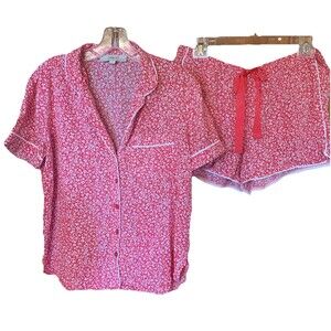 Loft Pink Pajama Set Floral Dainty Coquette Cottagecore Feminine Sz Small/Medium